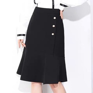 Chân Váy Đuôi Cá dáng suông đính cúc dài CáTM60cm