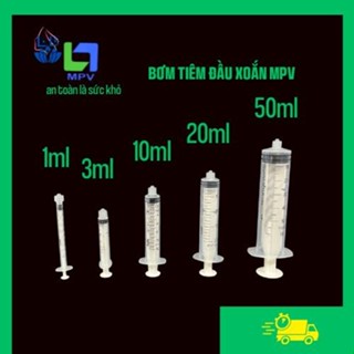 Bơm tiêm đầu xoắn MPV 1ml 3ml 5ml,10ml,20ml,50ml lắp được cho kim tiêm meso 30G 32G 34G