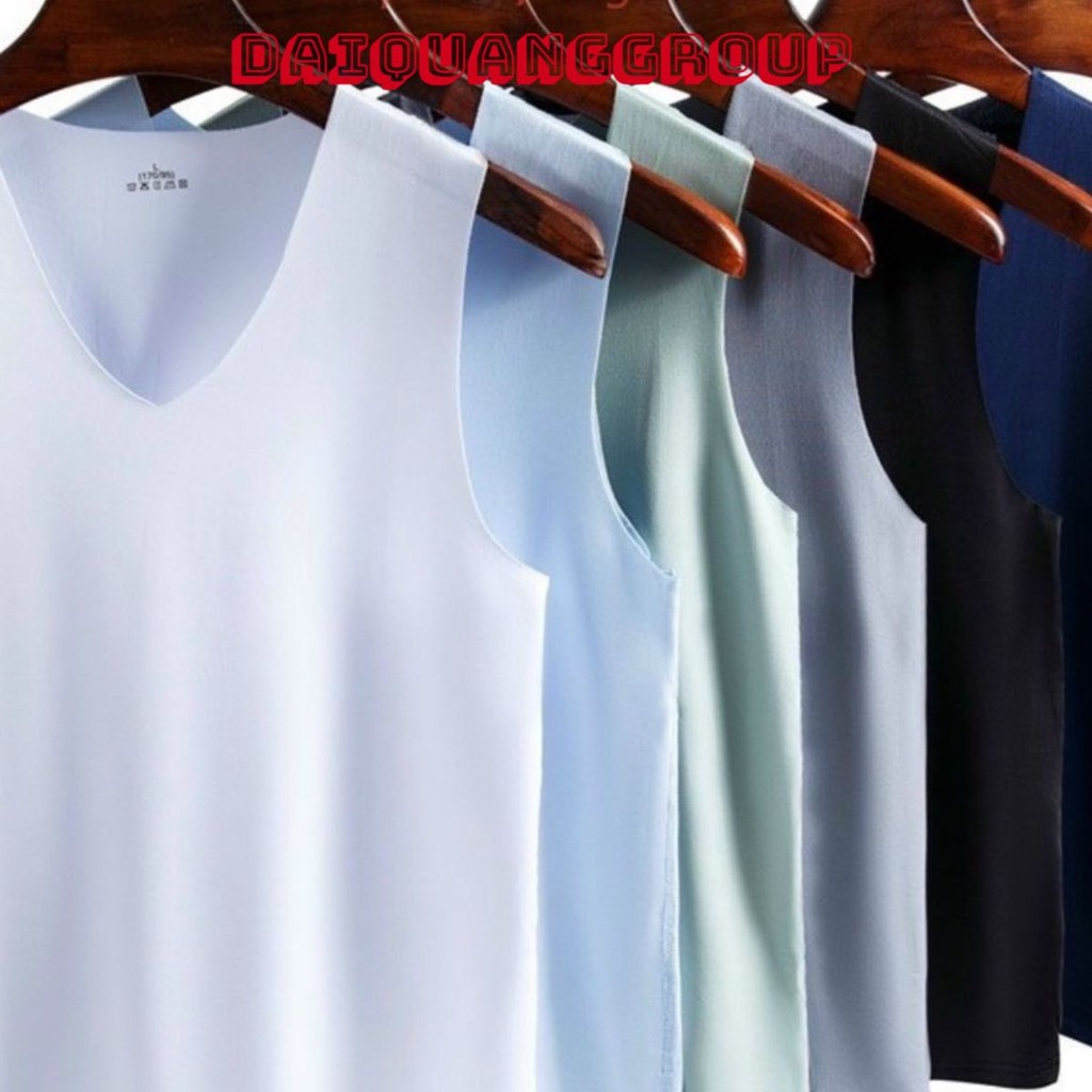 Áo ba lỗ TANKTOP form rộng - Áo 3 lỗ nam cổ chữ V không đường viền balo chất thun lụa thoáng mát T2 