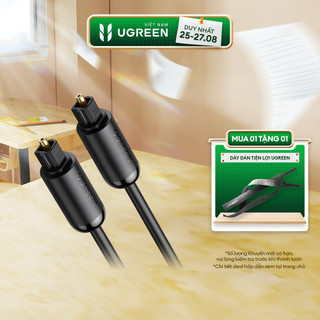 Cáp audio quang Toslink Optical UGREEN 70890 | Hỗ trợ âm thanh 5.1/ 7.1 | Đầu cáp mạ vàng | BH 18 Tháng 1 Đổi 1 |