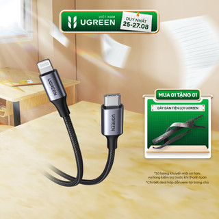 Cáp sạc USB C to Lightning đạt chuẩn MFi Ugreen US304 vỏ bện | Tốc độ truyền 480Mbps | Bảo Hành 18 Tháng 1 Đổi 1 |