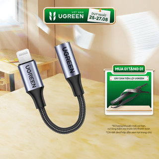 Cáp Lightning sang 3.5mm Audio UGREEN US211 |Chuẩn MFI |Hỗ trợ cả âm thanh và Mic nói đàm thoại| Bảo Hành 18 Tháng1 Đổi1
