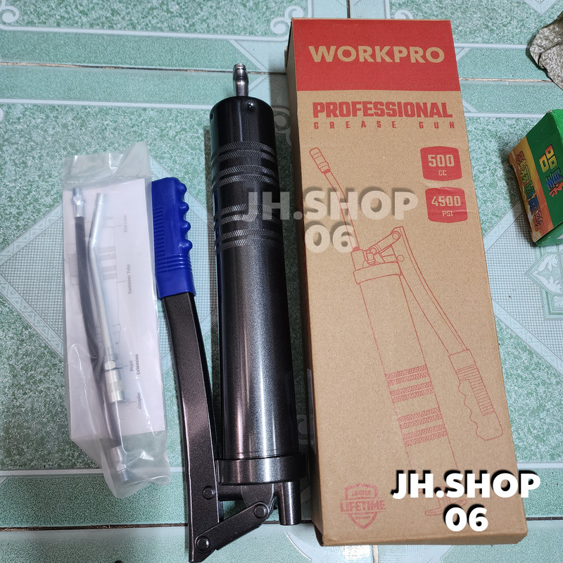 bơm mỡ, ống bơm bằng cao su Workpro đủ size (300cc, 400cc, 500cc, 600cc)