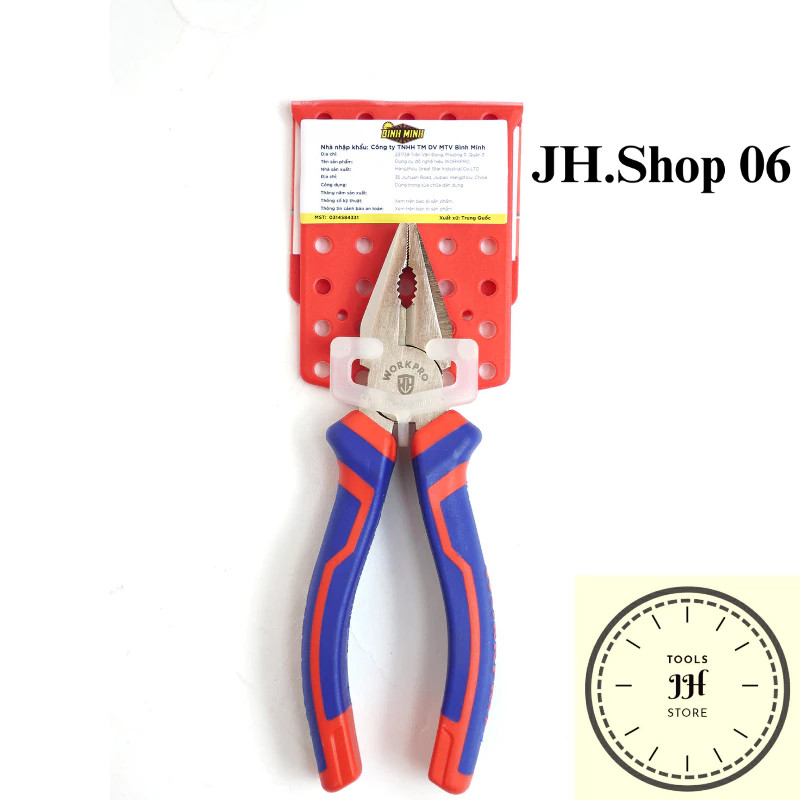 kìm điện workpro cán bọc xanh đỏ đủ size (6inch 7inch 8inch)