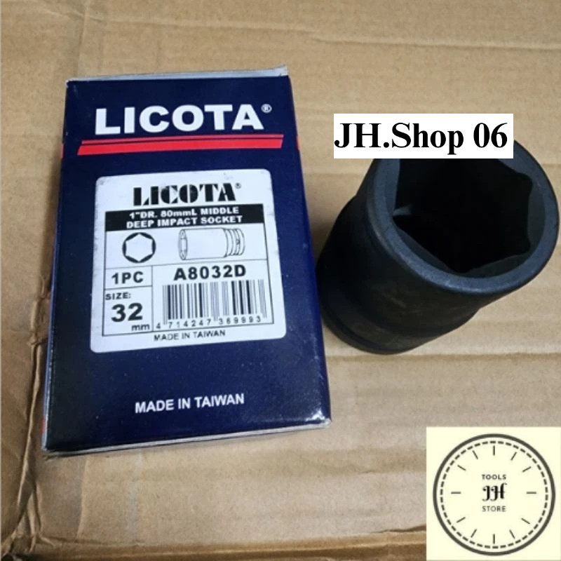 đầu tuýp 1 inch licota thép đen CRMO chính hãng taiwan đủ size