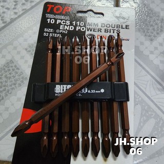 Mũi vít 2 đầu dài 110mm xi nâu ph2 top taiwan