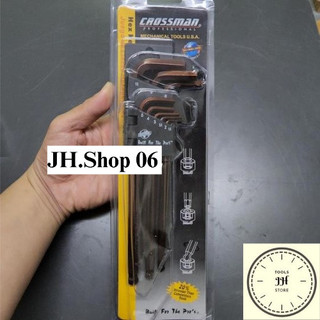 Bộ lục giác đầu bi 9 chi tiết crossman thép nâu hàng cao cấp
