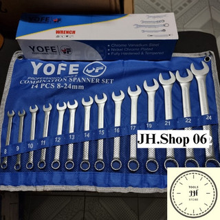 bộ cờ lê vòng miệng YOFE 14 cây hàng công ty (8mm - 24mm)