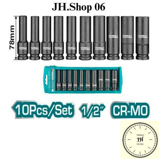 1/2" bộ đầu tuýp 10 chi tiết 78mm total thkisd12102l