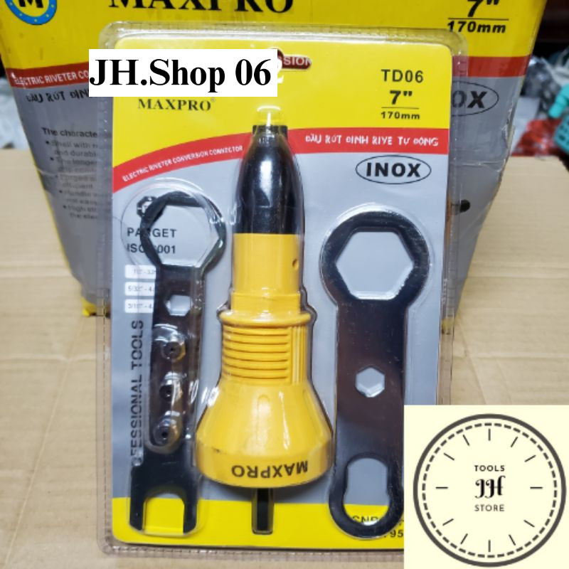 Đầu Rút Đinh Tán, Đinh Rive Gắn Máy Khoan Tay MAXPRO - Thân Nhựa
