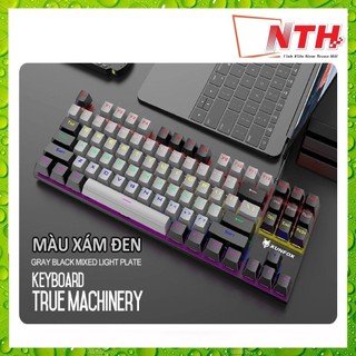 Bàn phím cơ mini chuyên game Blue Switch nút vuông 87 phím XUNFOX K80