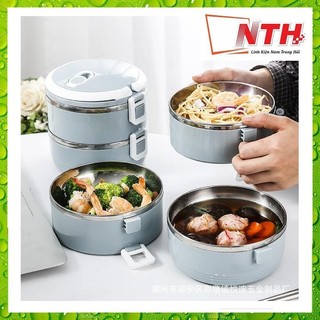 Hộp cơm giữ nhiệt lúa mạch 3 tầng