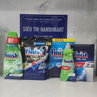 viên rửa bát Finish hữu cơ eco 60 viên Ultimate, xà phòng Gel finish eco, muối rửa bát nước làm bóng sinh học chính hãng
