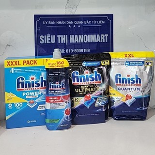 Viên rửa bát Finish Quantum 92 viên, ultimate 60 V + Muối rửa bát 1.2kg + Nước làm bóng finish 800ml Bột xà phòng rửa