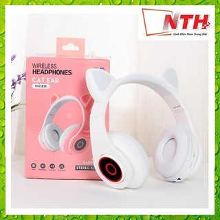 Tai Nghe Mèo Bluetooth, Headphone Tai Mèo Dễ Thương Có Mic,Âm Bass Mạnh Mẽ Và Dung Lượng Pin 400mAh