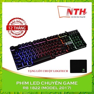 🎁 TẶNG LÓT CHUỘT🎁 BÀN PHÍM LED ĐA MÀU R8 1822