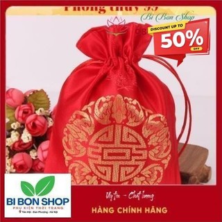 Túi gấm đỏ may mắn đựng vòng, linh phù, đồ…