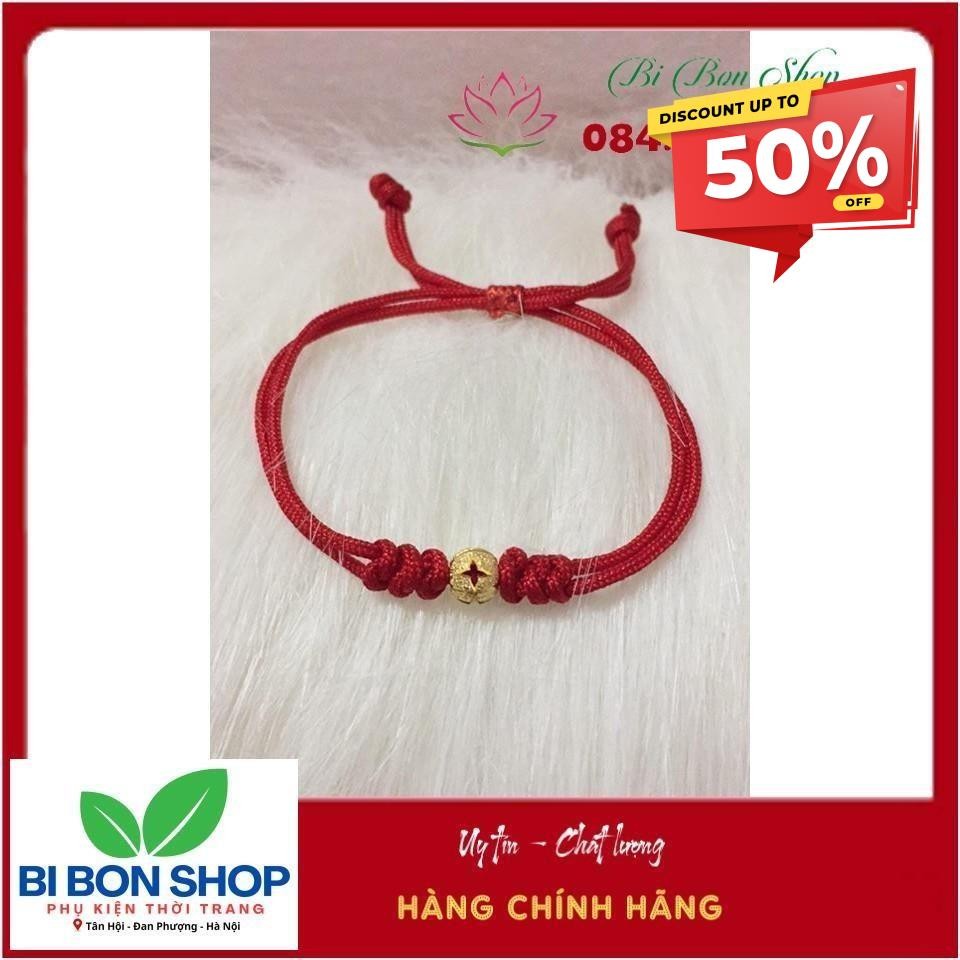 Chỉ đỏ may mắn mix bi bạc phủ vàng 18k (BI BON SHOP)