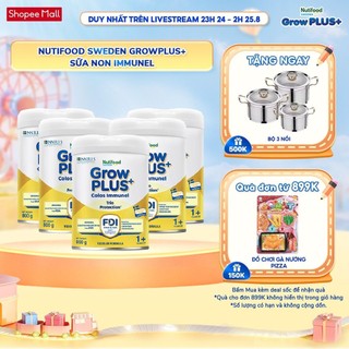Combo 5 sữa bột nutifood sweden growplus+ sữa non immunel lon 800g