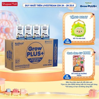 Thùng sữa bột pha sẵn nutifood growplus+ không đường kiểm soát cân nặng 110ml