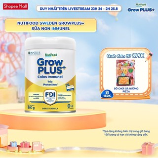 Sữa bột nutifood sweden growplus+ sữa non immunel từ 0 - 12 tháng lon 800 g