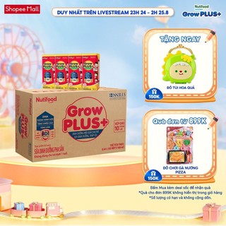 Thùng sữa bột pha sẵn nutifood growplus+ đỏ - trên 1 tuổi - tăng cân, tăng chiều cao
