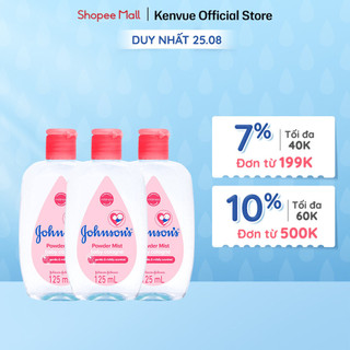 Combo 3 Chai Nước Hoa Cho Bé Johnson's Baby Cologne Hương Phấn Hoa Power Mist Baby Cologne 125ml