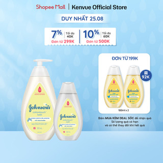 Bộ 2 Sữa tắm gội toàn thân & Sữa Dưỡng ẩm Johnson’s Baby Cotton Touch 500ml + 200ml
