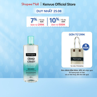 Nước tẩy trang thanh lọc và làm sạch sâu Neutrogena Deep Clean micellar purifying water 400ml