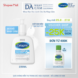 Sữa Rửa Mặt Tạo Bọt Dịu Lành Cho Da Nhạy Cảm Cetaphil Hydrating Foaming Cream Cleanser 236ml