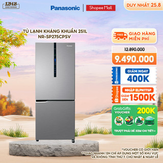 Tủ lạnh kháng khuẩn panasonic 251l nr-sp275cpsv - cấp đông mềm - ngăn đá dưới