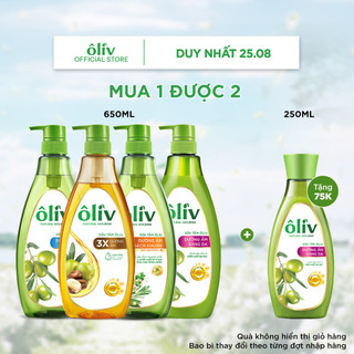 Combo sữa tắm/ dầu tắm ôliv 650ml + tặng sữa tắm ôliv dưỡng ẩm sáng da 250ml
