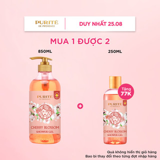 Combo sữa tắm purite anh đào 850ml + tặng sữa tắm purite anh đào 250ml