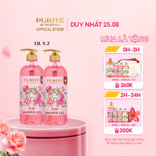 Combo 2 sữa tắm purité hoa hồng 1.1l