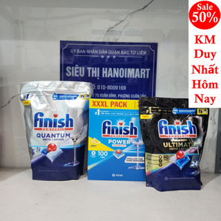 Viên rửa bát Finish Quantum Utimate 60 vien, viên finish quantum All in 1 72 tabs, 100 vien finish all in one