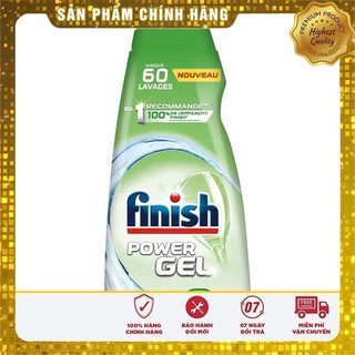 Gel rửa bát Finish Eco 0% 900ml, xà phòng nước rửa bát finish gel hữu cơ 900ml dùng cho máy rửa bát