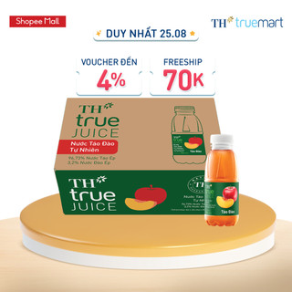 Thùng 24 chai nước trái cây TH true JUICE táo đào tự nhiên 350 ml (350 ml x 24)
