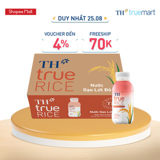 Thùng 24 chai nước gạo lứt đỏ TH true RICE 300 ml (300 ml x 24)