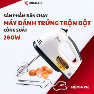 Máy Đánh Trứng - Máy Đánh Trứng Cầm Tay - Trộn Bột - Trộn Kem, Sữa, Cafe - Công Suất Cao, Nhuyễn Đều