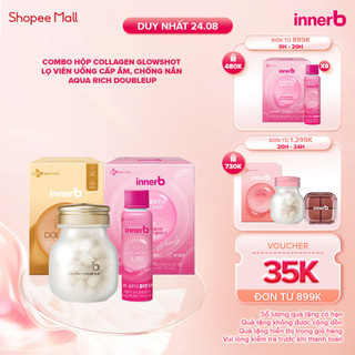Combo nước uống Collagen InnerB (50mlx6) & AQUA RICH DOUBLEUP lọ 56 viên