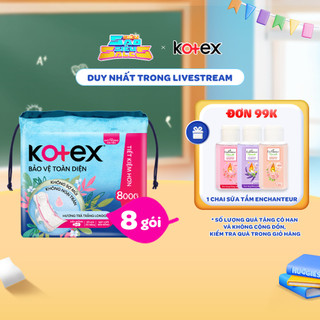 Lốc 8 gói băng vệ sinh kotex bảo vệ toàn diện 23cm siêu mỏng cánh 20 miếng/ gói
