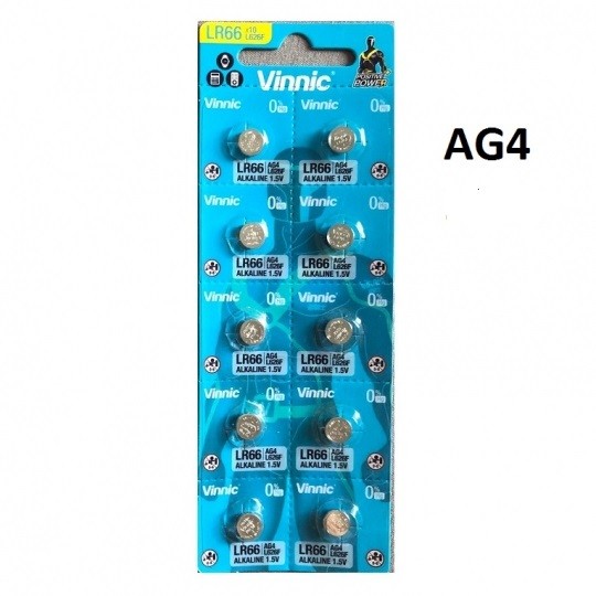 Vỉ 10 Viên Pin Ag4/lr66/l626F Vinnic 1.5V