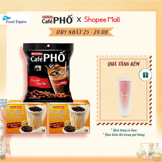 Combo 1 túi cà phê maccoffee phố sữa đá & 2 hộp trà sữa trân châu hillway vị truyền thống