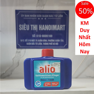 Vệ sinh máy rửa bát Alio Đức tẩy cặn canxi và dầu mỡ tích tụ, hương dịu nhẹ.