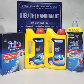 Combo Bột Finish 2kg + 1.5kg Muối Finish + Nước làm bóng bát finish 800ml