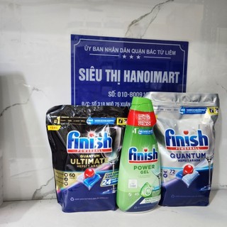 Viên rửa bát Finish Quantum Ultimate Hương Chanh 60 Viên, viên finish hữu cơ không mùi 60 viên