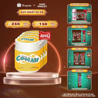 Combo 4 kẹo sing-gum cool air hương bạc hà - mật ong, chanh hũ lớn 100 viên
