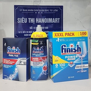 Combo 90 Viên rửa bát Finish + 800ml Nước làm bóng + muối rửa bát finish 1,2kg - Hanoimart