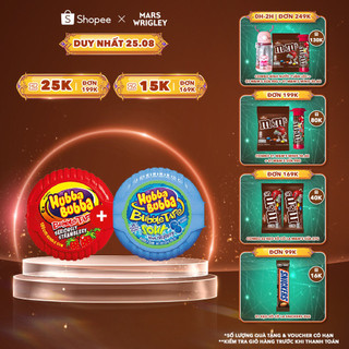 Combo 2 hộp kẹo Sing-gum Hubba Bubba vị dâu + mâm xôi
