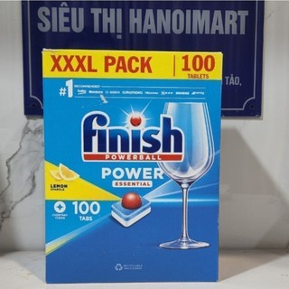Combo viên rửa bát finish Essential 100 viên + nước làm bóng bát finish 800ml giúp trợ xả HANOIMART